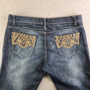 Avirex Jeans Mens 38x34 Baggy Wide Leg Skater Y2K Geometric Pockets Combed